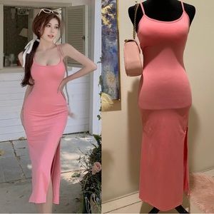 Summer Women's Dress High Waist Split Open Back Slim Sexy Strap. Can fit M & S